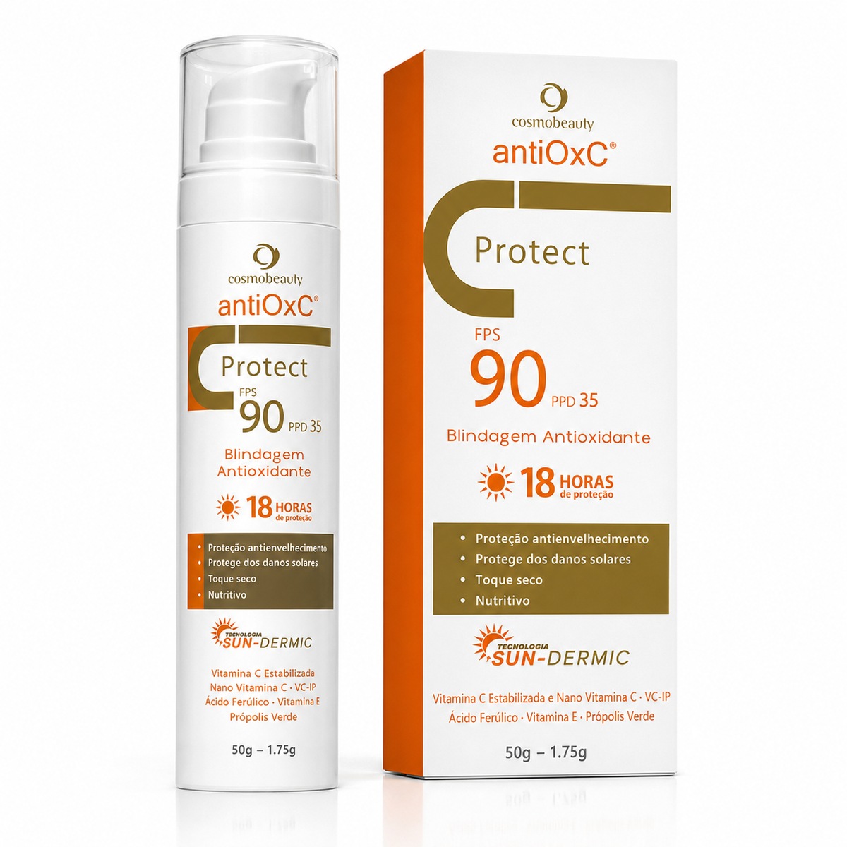 antiOxC Protect FPS 90, fotoprotetor antioxidante da Cosmobeauty