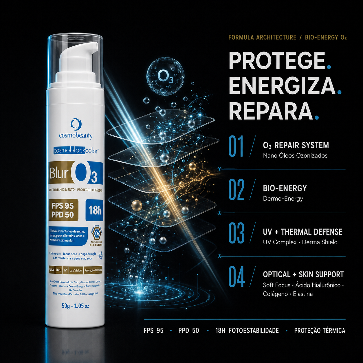 protetor-solar-com-cor-cosmoblock-blur-o3-ozonizado-fps-95-50g