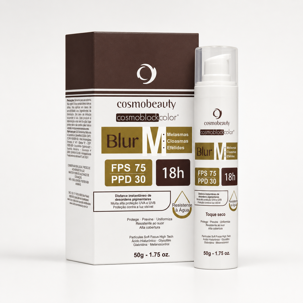 protetor-solar-com-cor-cosmoblock-blur-m-fps-75-50g